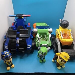 Paw Patrol Blue and Green Rescue Vehicles Set